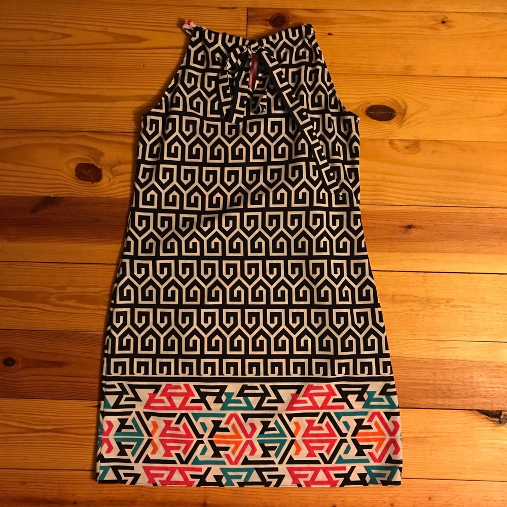 Crown & Ivy Black White Multi Geometric Dress, EUC, M - Picture 10 of 11
